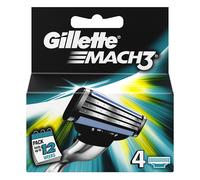 Gillette Mach3 Manual Razor Men's Blades Replacement Refills - Pack of 4 Blades