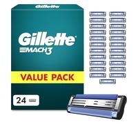 Gillette Mach3 Razor Blade Refills for Men, Pack of 24, Compatible with Mach3 Razors, 3 Blade System, Stronger Than Steel Blades, Enhanced Lubrastrip, Smooth Shave