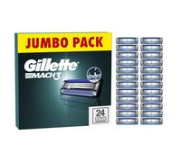 Gillette Mach3 Razor Blades Men, Pack of 24 Blade Refills Compatible with Gillette Mach3 Razors for Men, Stronger Than Steel Blades, Enhanced Lubrastrip