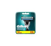 Gillette Mach3 Razor Blades Men, Pack of 24 Razor Blade Refills, Stronger Than Steel Blades, Enhanced Lubrastrip