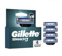 Gillette Mach3 Manual Razor Men's Blades Replacement Refills - Pack of 4 Blades