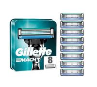 Gillette Mach3 Razor Blades Men, Pack of 8 Razor Blade Refills, Upgraded Lubrastrip for an Enhanced Glide