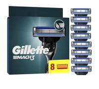 Gillette Mach3 Razor Blades Men, Pack of 8 Razor Blade Refills, Upgraded Lubrastrip for an Enhanced Glide