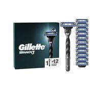 Gillette Mach3 Men's Razor + 12 Razor Blade Refills, 3 Blades for a Smooth Shave, Fits All Mach3 Handles