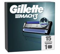 Gillette Mach3 Razor Refills for Men, 3-Bladed Razors, Razor Blade Refills, Stronger-Than-Steel Blades, 15 pack