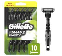 Gillette Mach3 Sensitive Razors for Men Mens Disposable Razors Pivoting Head for Close and Comfortable Shave 10 Count