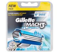 Gillette Mach3 Turbo Men's Replacement Razor Shaving Blades - 8 Pack of Refills