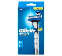 Gillette Mach3 Turbo Men's Shaver, 1 Handle, 2 Blade Refills, with Lubricating Strip for Smooth Gliding and New Blade Coating Designed to Reduce Skin Pressure