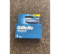 4pc Mens Gillette Mach3 Turbo Razor Blades - blades gillette turbo 4 mach3 pack cartridges razor genuine mens 100