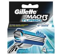 Gillette Mach3 Turbo Razor Blades - 4 Blades, SP1135, Genuine Men's Refills