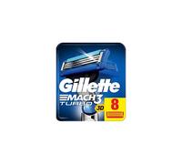 Gillette Mach3 Turbo Razor Blades for Men with Precision Trimmer, Pack of 8 Refill Blades