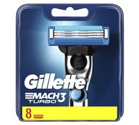 Gillette Mach3 Turbo Razor Replacement Blades for Men (8 Pieces), with Blades Harder than Steel