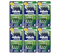 Gillette Mens Sensor 3 Razor Sensitive Disposable 4 Count (Pack of 6)