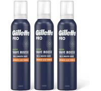 Gillette Pro Shave Mousse For Sensitive Skin, for a Smooth Shave 3 x 240ml