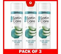 Gillette Satin Care Aloe Vera Glide Women's Body Shaving Gel 200ml 3 Packs