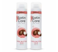 Gillette Satin Care Shave Gel Dry Skin Shea Butter Silk 200ML X2, Women’s Shaving Gel For Smooth Glide, Hydrating Razor Shave Gel For Soft & Comfortable Skin