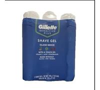 Gillette Sensitive Plus Island Breeze Alcohol Free Dye Free Parabens Free With Aloe & Vitamin C (3 Pack)