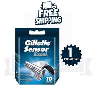 Gillette Sensor Excel 10 Refills Twin Blade Cartridges Smooth Shave