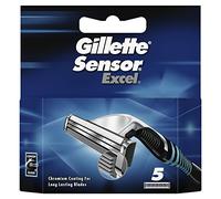 Gillette Sensor Excel Men's Replacement Razor Blade Refills Long Lasting, 5 Pack
