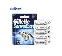 Gillette Sensor Excel Razor Blade 5 Pack (91098777) - Self-Adjusting Twin Blades, Microfins, Long-Lasting, Fits Sensor & Vector 3 Razors