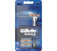 Gillette Sensor3 Men's Razor With 6 Replacement Cartridges Shaving Kit