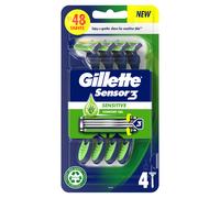 Gillette Sensor3 Sensitive, Disposable Razors For Men, 4-Pack Razors