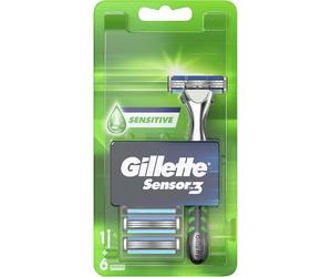 Gillette Sensor3 Sensitive Men's Shaving Razor With 6 Replacement Cartridges