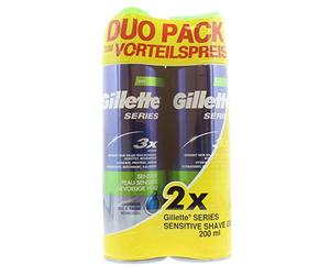 GILLETTE Series 200 ml Shave Gel Sensitive Duo Pack