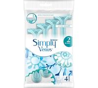 Gillette Simply Venus 2 Women's Disposable Razors | Pack of 4 | Twin Blade Shaver for a Close, Smooth & Comfortable Shave | Ergonomic Handle for Easy Control