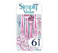 Gillette Simply Venus 3 Women's Disposable Razors with Lubricating Strip, 4+2 Free