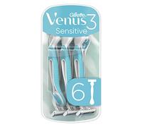 Gillette Venus 3 Sensitive, Women's Razor, 6 Pcs Disposable Razors for Women with 3 Blades