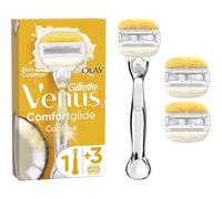 Gillette Venus Starter Kit, Pro ComfortGlide Olay Coconut Scented 5 Blade Women's Razor + 3 Blades refills + Shower Hook