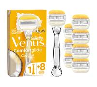 Gillette Venus ComfortGlide Women's Razor, 1 Handle & 8 Blade Refills - 5-Blade System, Smooth Close Shave, Olay Moisture Bars, Coconut Scented