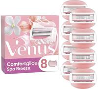 Gillette Venus Comfortglide Razor Blades for Women, Lubrastrip with A Touch of Botanical Oils, Spa, 8 Count, Pack of 1