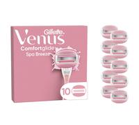 Gillette Venus Comfortglide Spa Breeze Women's Razor Blade Refills, Venus Razors for Women Refill, Pack of 10, 3 Built-in Blades for a Smooth, Close Shave That Lasts, Ladies Razors Sensitive Skin