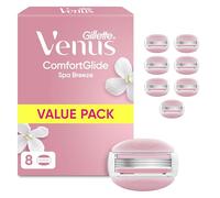 Gillette Venus ComfortGlide Spa Breeze Razor Blades Women, Pack of 8 Razor Blade Refills, Lubrastrip with A Touch of Botanical Oils, 2 Flexible Gel Bars For A Comfortable Shave