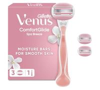Gillette Venus ComfortGlide Women’s Razor, Spa Breeze - 3 Refill Razor Cartridges, Reusable Metal Handle and Shower Holder