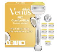 Gillette Venus ComfortGlide Women's Razor, 1 Handle & 8 Blade Refills - 5-Blade System, Smooth Close Shave, Olay Moisture Bars, Coconut Scented