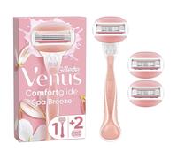 Gillette Venus ComfortGlide Women's Razor Spa Breeze, 1 Refill Razor Cartridges, Reusable Metal Handle and Shower Holder