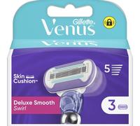 Gillette Venus Deluxe Smooth Swirl Blade Refills X3, For Women, 5 Blades