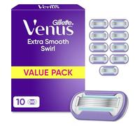 Gillette Venus Deluxe Smooth Swirl Women's Razor Blade Refills, Pack of 10, 5 durable blades to deliver an extra smooth shave that lasts