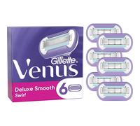 Gillette Venus Deluxe Smooth Swirl Women's Razor Blades, Pack of 6 Refill Blades