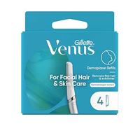 Venus Dermaplaning Blades for Face, Womens Face Razor Blades Refills x 4 for Facial Hair & Skin, Exfoliating Blades for Dermaplaning Tool