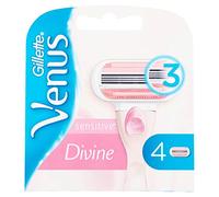 Gillette Venus Divine Sensitive Women's Blades Refills x 4, with 3 Curve-Hugging Blades