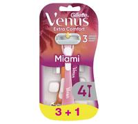 Gillette Venus Extra Comfort Miami 4 Women's Disposable Razors | Ladies Razor Pack of 4 Disposable Razors