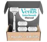 Gillette Venus Extra Smooth Charcoal Women's Razor Handle + 4 Blade Refills