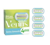Gillette Venus Extra Smooth Razor Blades Women, Pack of 4 Razor Blade Refills, Lubrastrip with A Touch of Avocade Oils