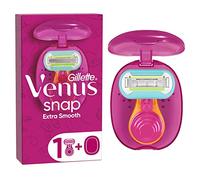 Gillette Venus Extra Smooth Snap Women's Razor + 1 Razor Blade Refills, Mini Handle, Lubrastrip with A Touch of Avocado Oils