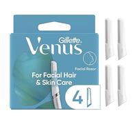 Gillette Venus Facial Razor Refills, Dermaplaning Exfoliating Replacement Blades, 4-Count
