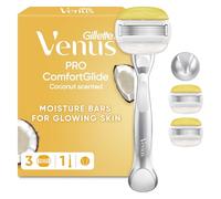 Gillette Venus Starter Kit, Pro ComfortGlide Olay Coconut Scented 5 Blade Women's Razor + 3 Blades refills + Shower Hook